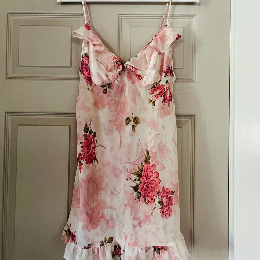 Vintage Floral Mini Slip Dress